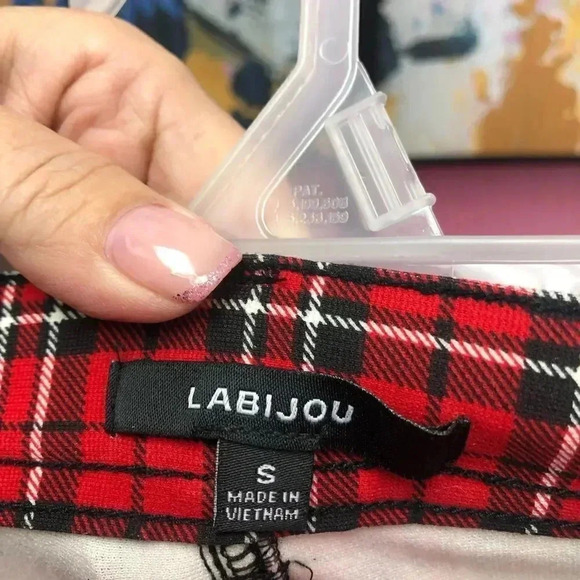 Labijou Plaid Bell Bottom Pant - Picture 5 of 5